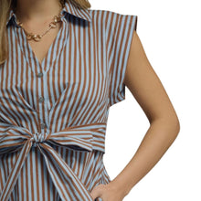 Load image into Gallery viewer, Striped Tie Waist Midii Dress
