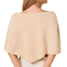 Load image into Gallery viewer, Slouchy Neck Line Knit Poncho Ivory
