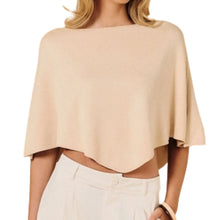 Load image into Gallery viewer, Slouchy Neck Line Knit Poncho Ivory
