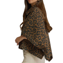Load image into Gallery viewer, Leopard Denim Poncho
