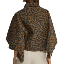 Load image into Gallery viewer, Leopard Denim Poncho
