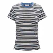 Load image into Gallery viewer, Gold Hinge Lagoon Striped Cotton Tee
