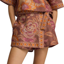 Load image into Gallery viewer, Fall Floral Tie Waist Terracota Skort
