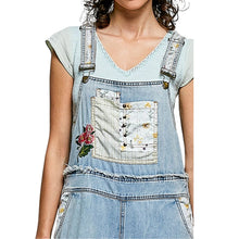 Load image into Gallery viewer, Oversized Fit Floral Patchwork Embroidery Overall
