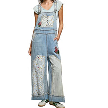 Load image into Gallery viewer, Oversized Fit Floral Patchwork Embroidery Overall
