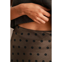 Load image into Gallery viewer, Satin Polka Dot Print Lace Trim Hem Midi Skirt
