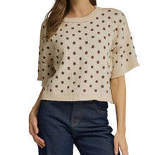 Load image into Gallery viewer, Polka Dot Short Sleve Sweater
