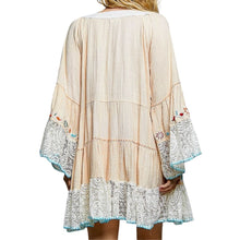 Load image into Gallery viewer, POL Vintage Embroidered Lace Ruffle Mini Dress
