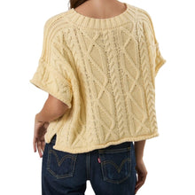 Load image into Gallery viewer, Cable Knit Short Sleeve Crew Neck Sweater Top
