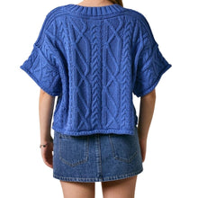 Load image into Gallery viewer, Cable Knit Short Sleeve Crew Neck Sweater Top
