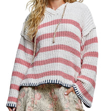 Load image into Gallery viewer, STRIPED HOODIE SWEATER
