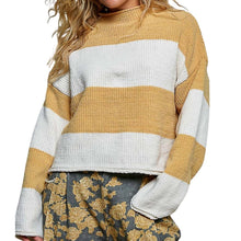Load image into Gallery viewer, BOLD STRIPED MOCKNCK SWEATER
