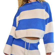 Load image into Gallery viewer, BOLD STRIPED MOCKNCK SWEATER
