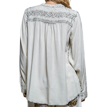 Load image into Gallery viewer, Vintage Washed Floral Embroidered Blouse

