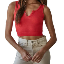 Load image into Gallery viewer, Henley Ribbed Modal Tank

