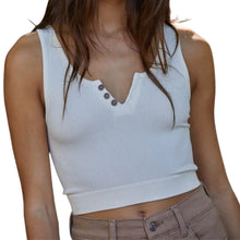 Load image into Gallery viewer, Henley Ribbed Modal Tank
