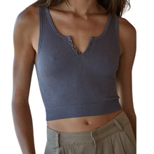Load image into Gallery viewer, Henley Ribbed Modal Tank
