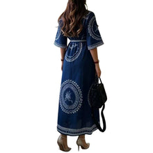 Load image into Gallery viewer, Printed Tie Waist Shirt Dress
