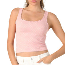 Load image into Gallery viewer, Polka Dot Ruffle Edge Crop Top
