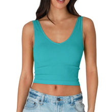 Load image into Gallery viewer, V-Neck Ribbed Crop Top
