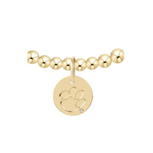 Load image into Gallery viewer, ecollegiate classic gold 3mm bracelet - clemson disc
