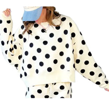 Load image into Gallery viewer, POLKA DOT CROP SWEATSHIRT
