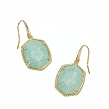 Load image into Gallery viewer, Kendra Scott Daphne Gold Frame Drop Earring Teal Amazonite
