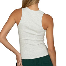 Load image into Gallery viewer, Gold Hinge Heather Gray Ribbed Cotton Tank
