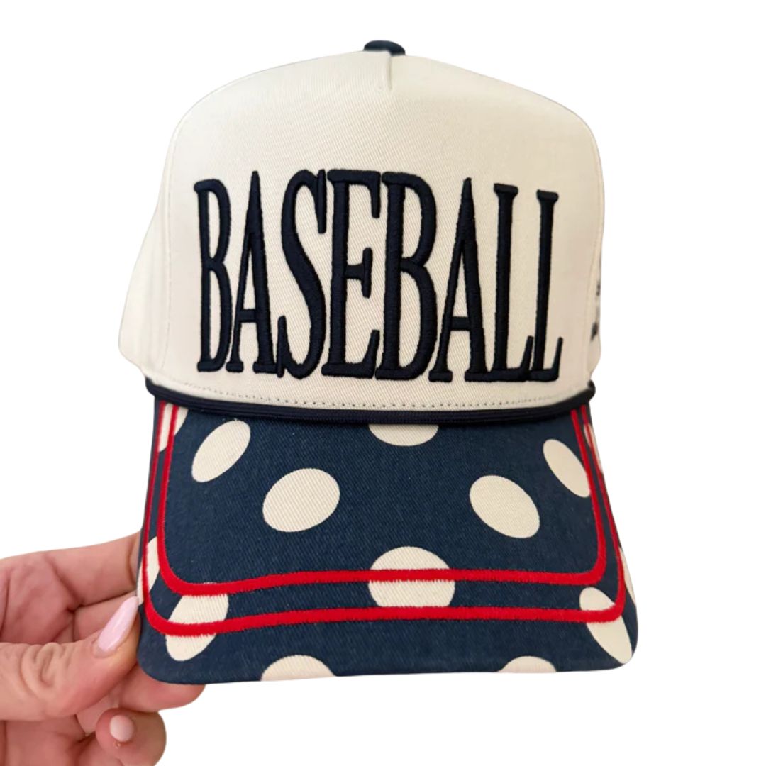 Polka Dot Baseball Hat – Gemini Boutique display picture 1