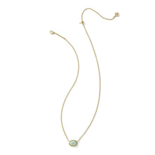 Load image into Gallery viewer, Daphne Teal Gold Frame Short Pendant Necklace
