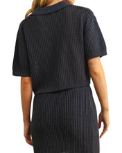 Load image into Gallery viewer, Crochet Knit V-Neck with Collar Top
