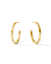 Load image into Gallery viewer, Julie Vos Crescent Stone Hoop Medium
