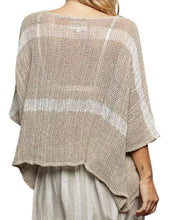 Load image into Gallery viewer, Stripe Round Neck Short Sleeve Crochet Top
