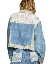 Load image into Gallery viewer, Cropped Denim Twill Lace-Up Jacket
