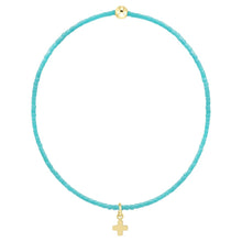 Load image into Gallery viewer, hope classic turquoise bracelet - signature cross small gold charm
