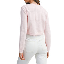 Load image into Gallery viewer, Pink Pointelle Knitted Cardigan
