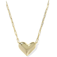 Load image into Gallery viewer, Kendra Scott Ari Heart Statement Short Pendant in Gold Ivory MOP
