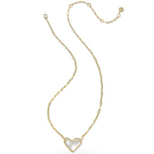 Load image into Gallery viewer, Kendra Scott Ari Heart Statement Short Pendant in Gold Ivory MOP
