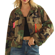 Load image into Gallery viewer, Camo Jacket with Pink Tiger Stripe Contrast Print
