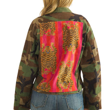 Load image into Gallery viewer, Camo Jacket with Pink Tiger Stripe Contrast Print
