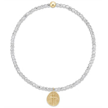 Load image into Gallery viewer, enewton EXTENDS - Bright Silver Faceted Hematite 2mm Bead Bracelet - Inspire Small Gold Charm
