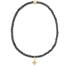 Load image into Gallery viewer, enewton EXTENDS Faceted Hematite 2mm Bead Bracelet Signature Cross Gold Charm
