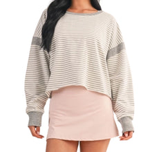Load image into Gallery viewer, Striped Cutout Back Layering Sweatshirt
