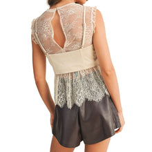 Load image into Gallery viewer, Lace with Corset Sleeveless Top

