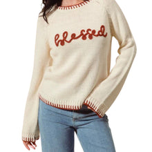 Load image into Gallery viewer, Blessed Thanksgiving Lettering Sweater

