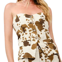 Load image into Gallery viewer, Cow Button Front Tube Top
