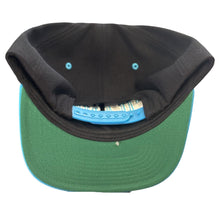 Load image into Gallery viewer, Chants Embroidered Black/Teal Flatt Bill Hat

