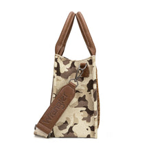 Load image into Gallery viewer, Wrangler Camo Print Concealed Carry Tote/Crossbody -Brown
