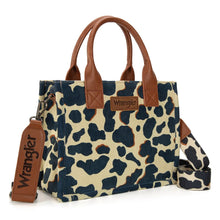 Load image into Gallery viewer, Wrangler Cow Print Concealed Carry Tote/Crossbody -Brown
