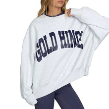 Load image into Gallery viewer, Gold Hinge Wide Arm Crewneck Heather Gray/Navy
